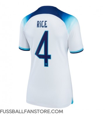 England Declan Rice #4 Replik Heimtrikot Damen WM 2022 Kurzarm